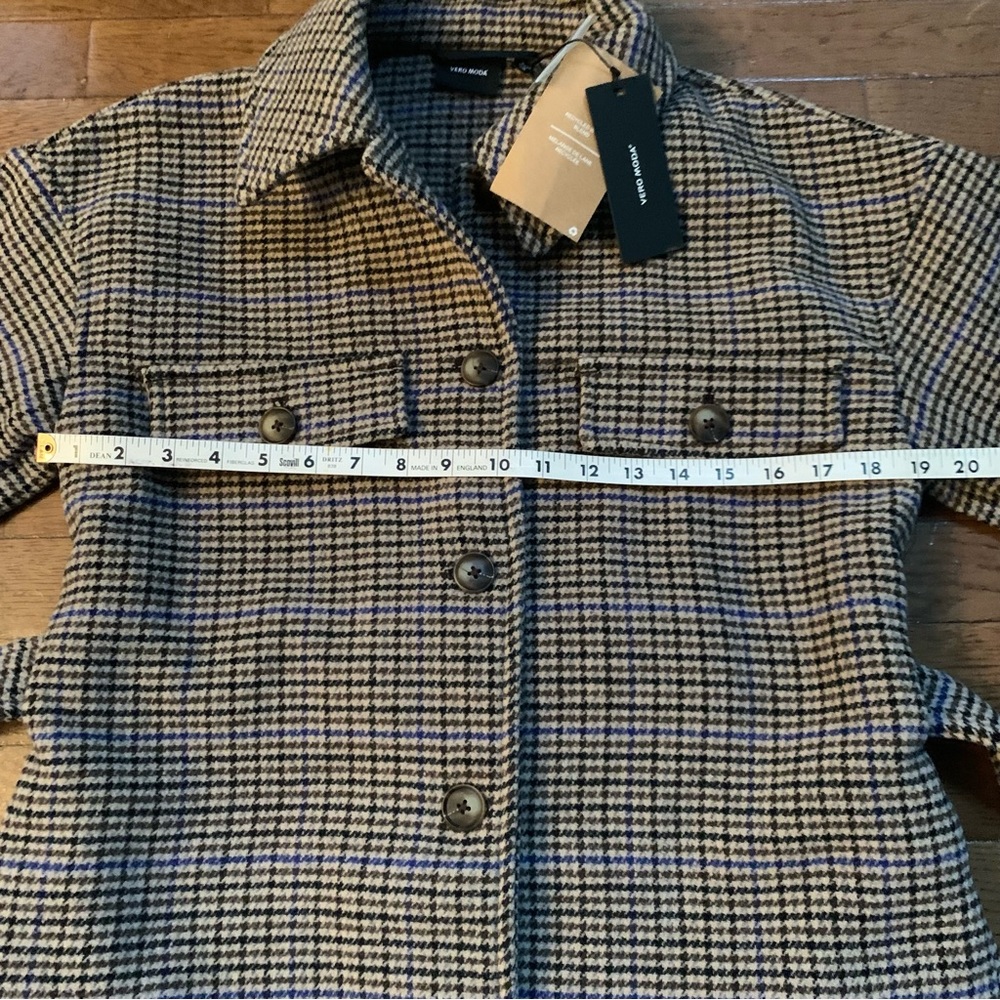 VERO MODA Plaza Long Wool Coat GA | M | Brown / Navy | NEW!! Stlye 10270731 - Picture 13 of 14